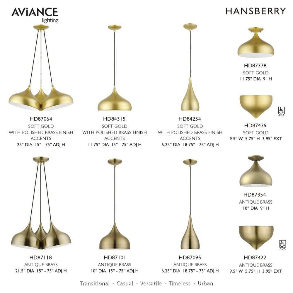 Livex Lighting Amador 1 - Light Semi-Flush Mount in  Soft Gold