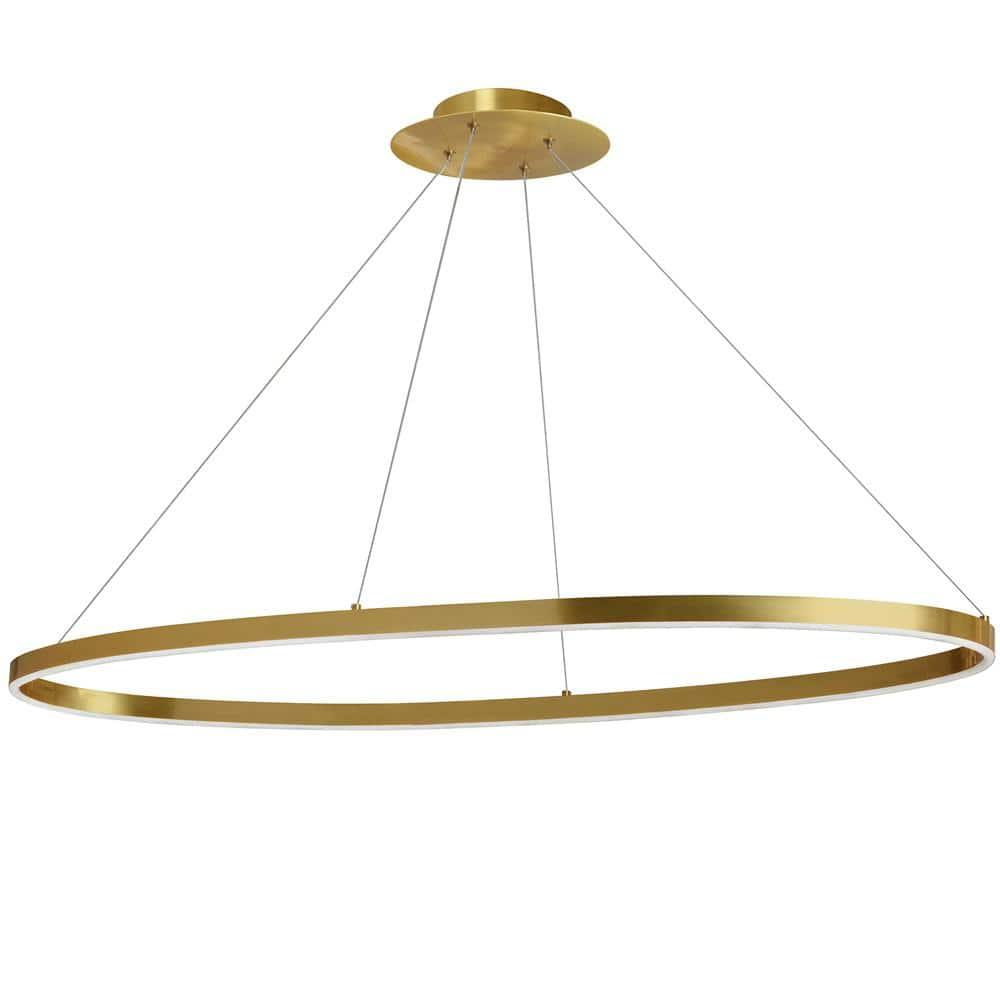 CIR-4463C-AGB-Dainolite-Circulo - 63W 1 LED Pendant In Modern Style-1.5 Inches Tall and 44 Inches Wide-Aged Brass Finish