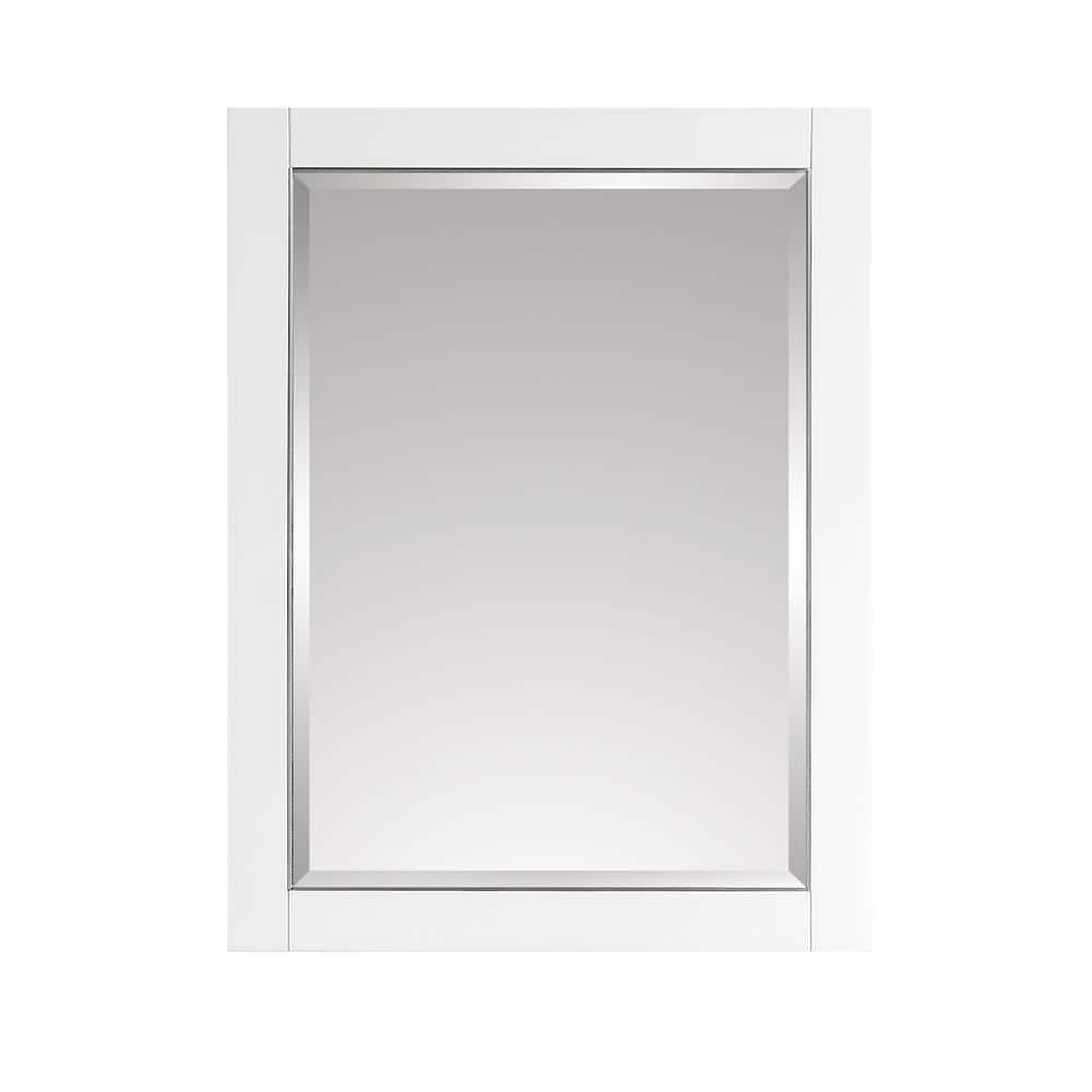 AVANITY  Mason 24 in. Wall Mounted Mirror with Brushed Silver Trim - 24"W x 32"H White White