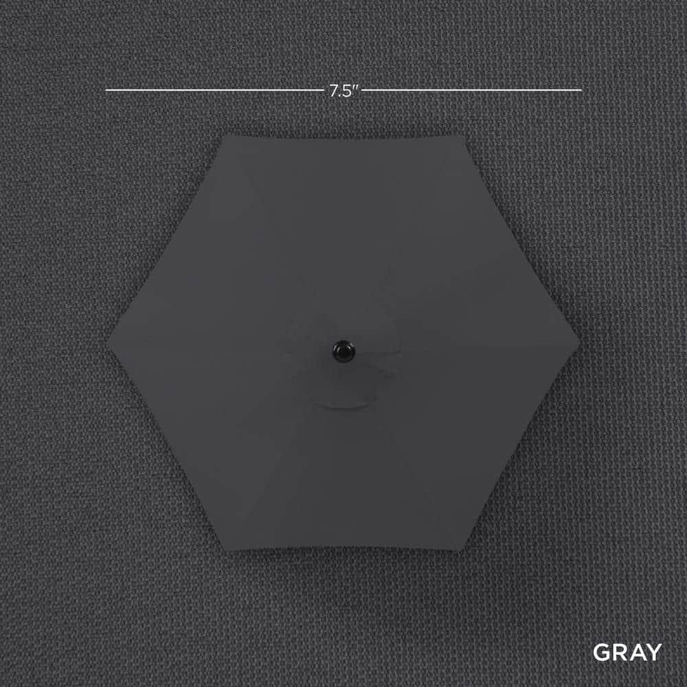 Best Choice Products 7.5ft Heavy-Duty Outdoor Market Patio Umbrella w/ Push Button Tilt, Easy Crank, Gray