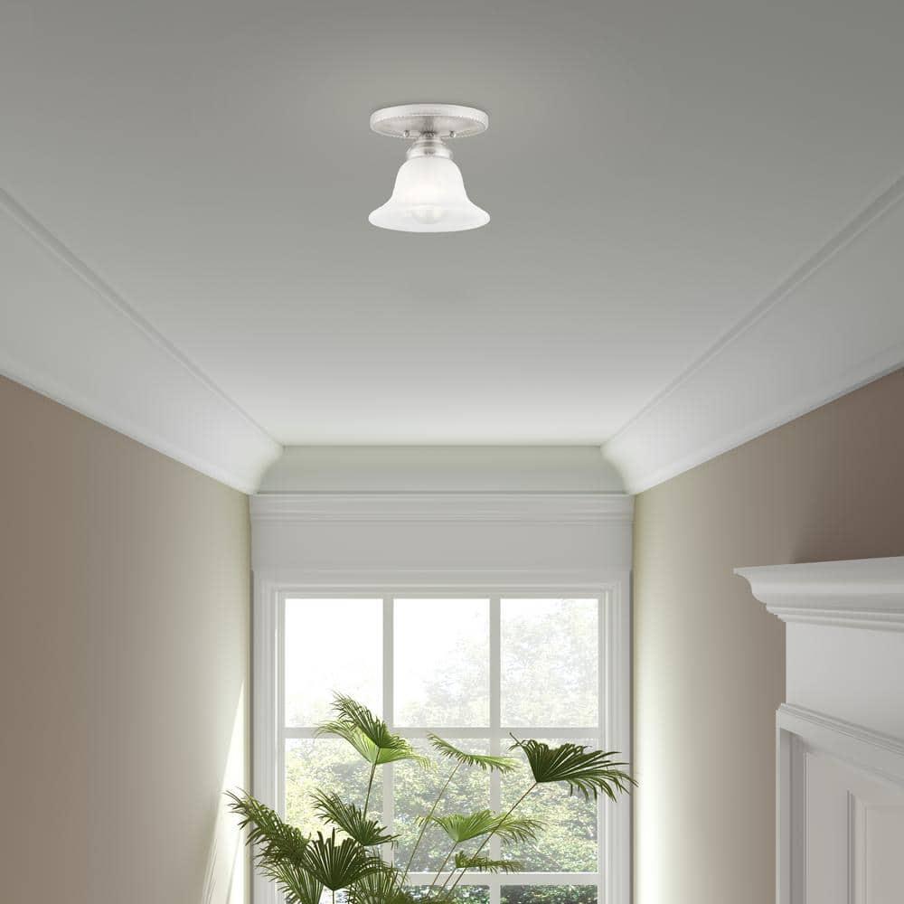 Livex Lighting Edgemont 1 - Light Flush Mount in  Brushed Nickel