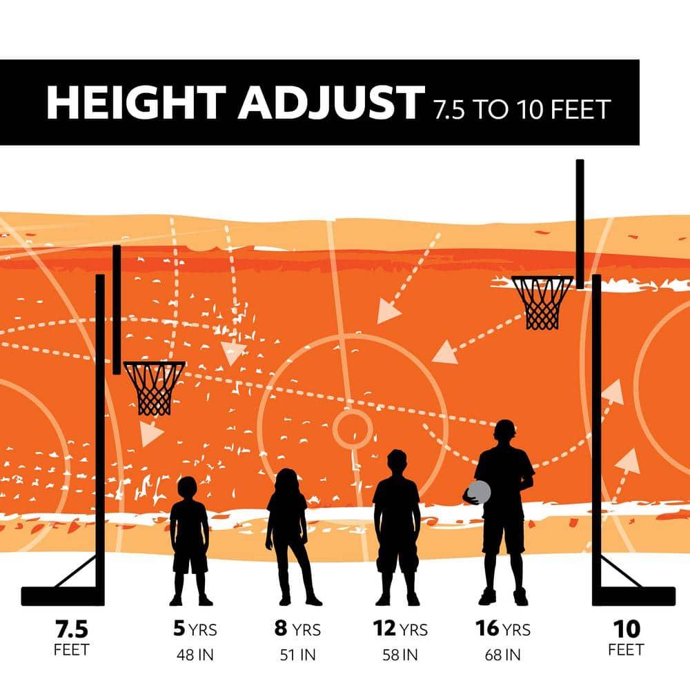 Lifetime Lifetime Height Adjustable Bolt Down Basketball Hoop (54" Tempered Glass Backboard)