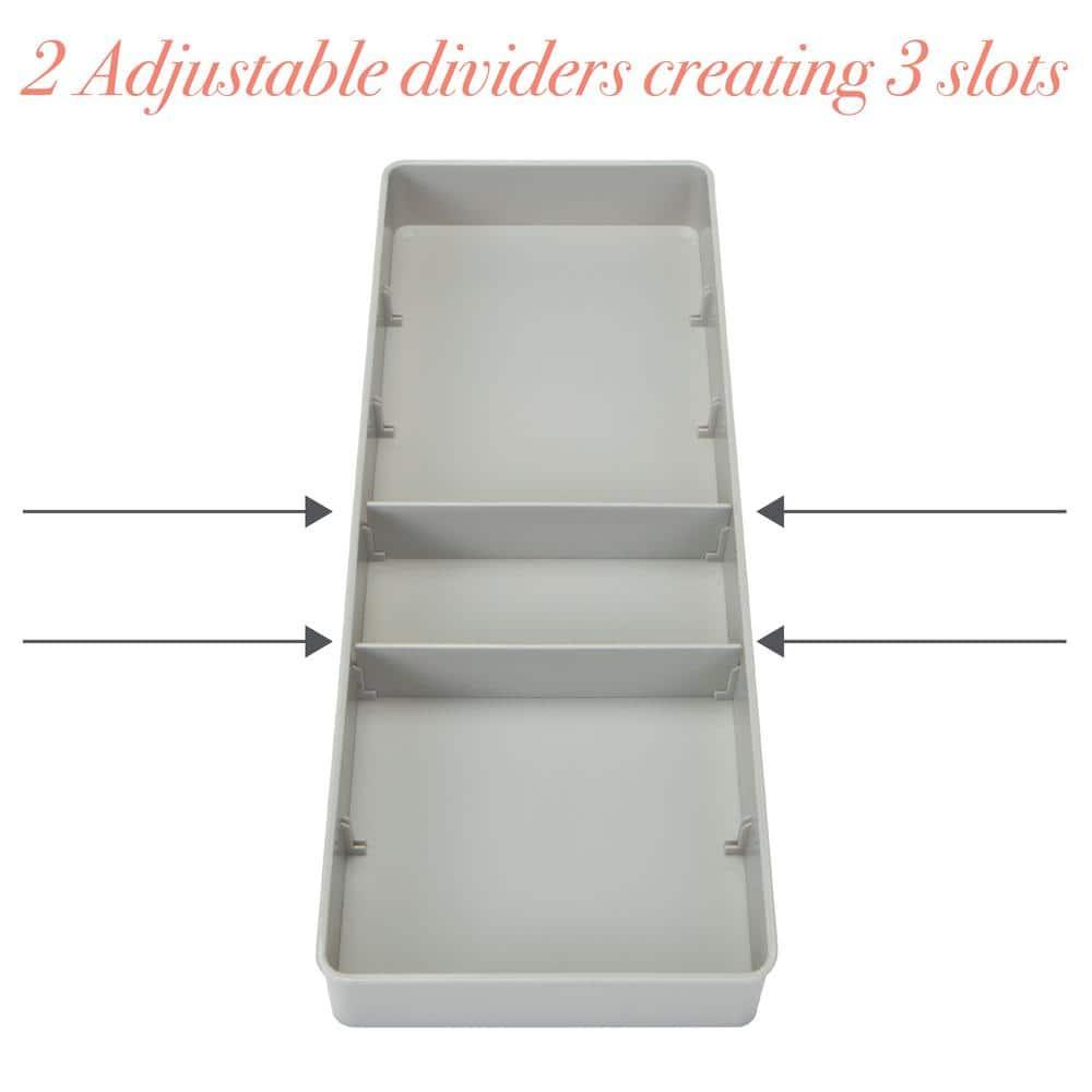 Kitchen Details Adjustable Drawer Organizer in Grey