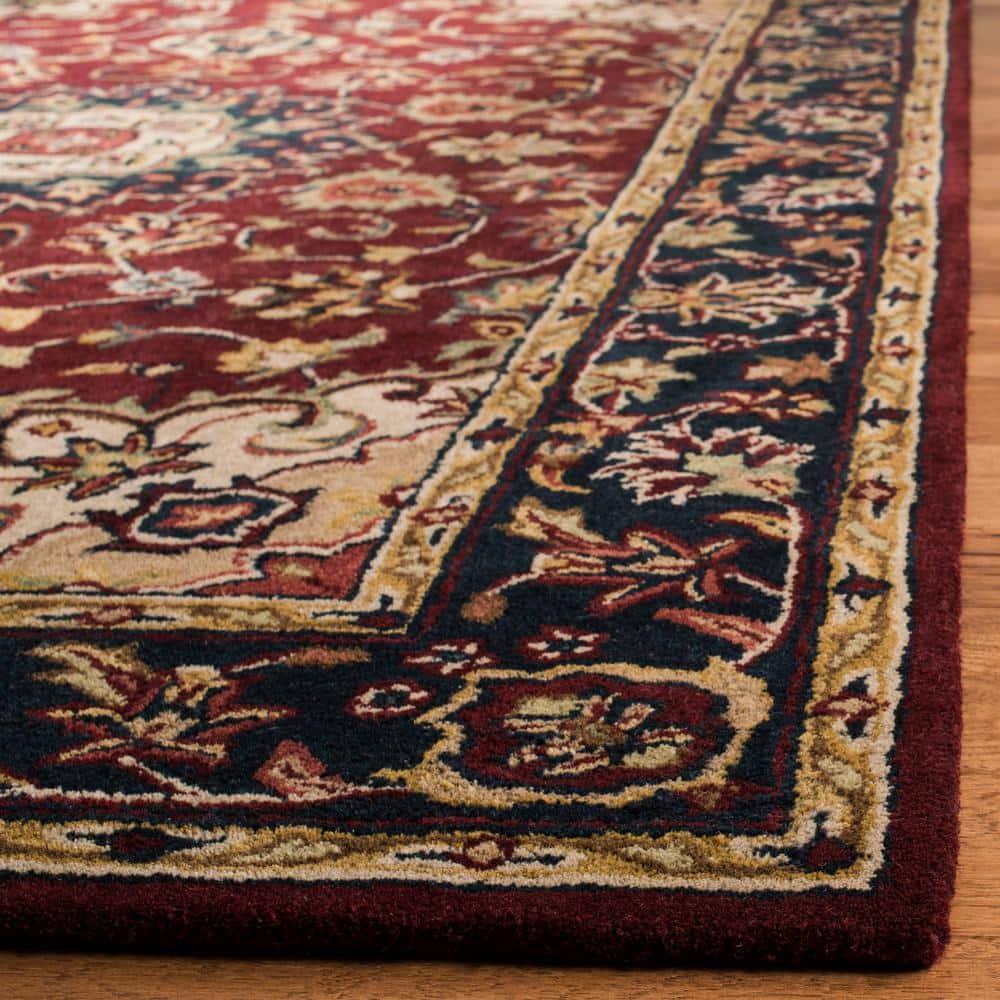 Classic CL362 Hand Tufted Accent Rug - Burgundy/Navy - 3'x5' - Safavieh.