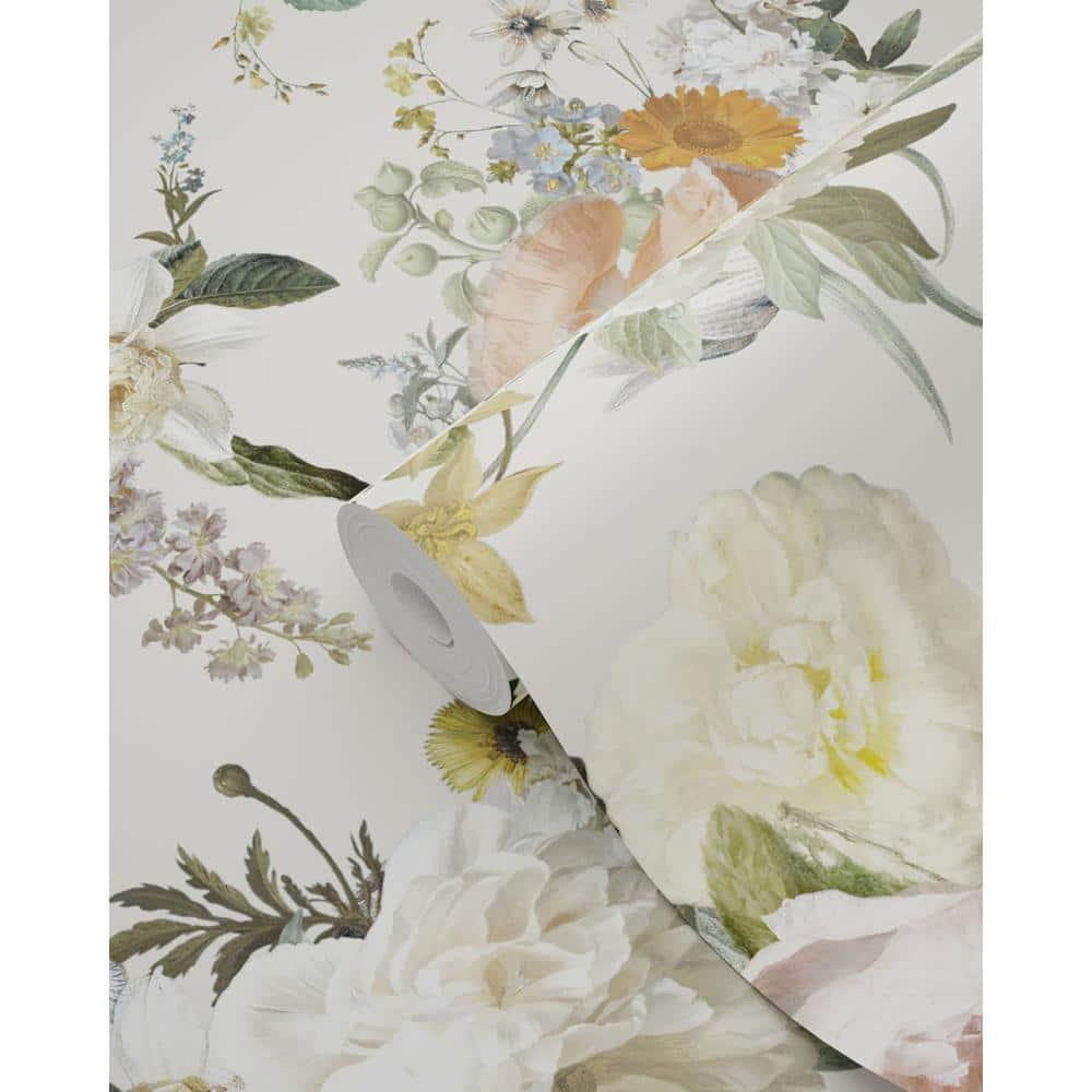 Design Department Antonia Cream Vintage Bouquet Wallpaper, 20.9-in by 33-ft