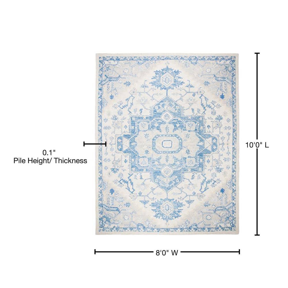 Micro-Loop MLP503 Hand Tufted Area Rug - Ivory/Blue - 8'x10' - Safavieh.