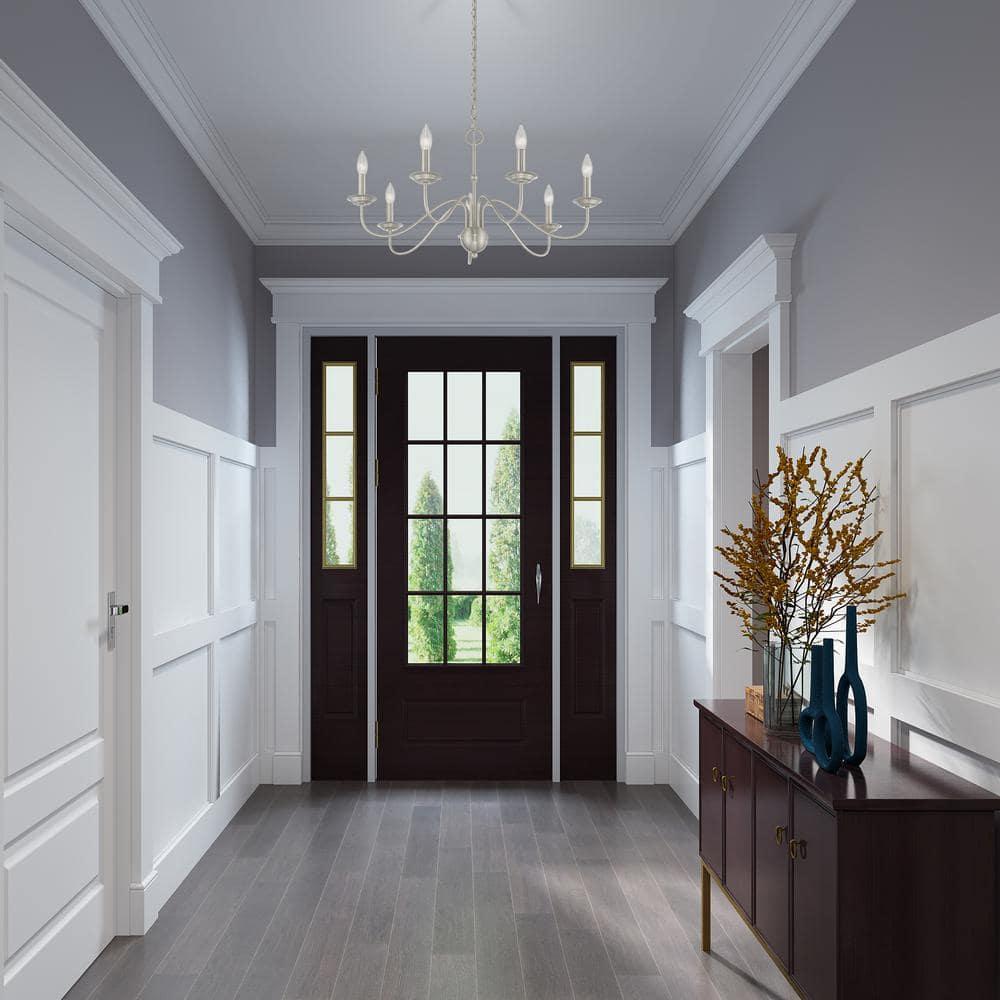 Elegant Windsor Brushed Nickel 7-Light Plug-in Chandelier