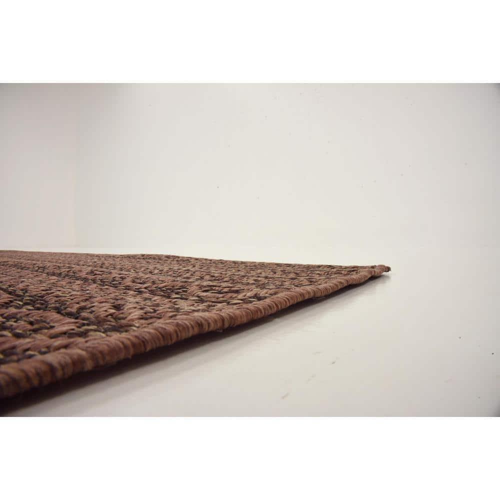 Unique Loom Outdoor Modern Collection Area Rug - Links (7' 1" x 10' Rectangle Brown/Black)