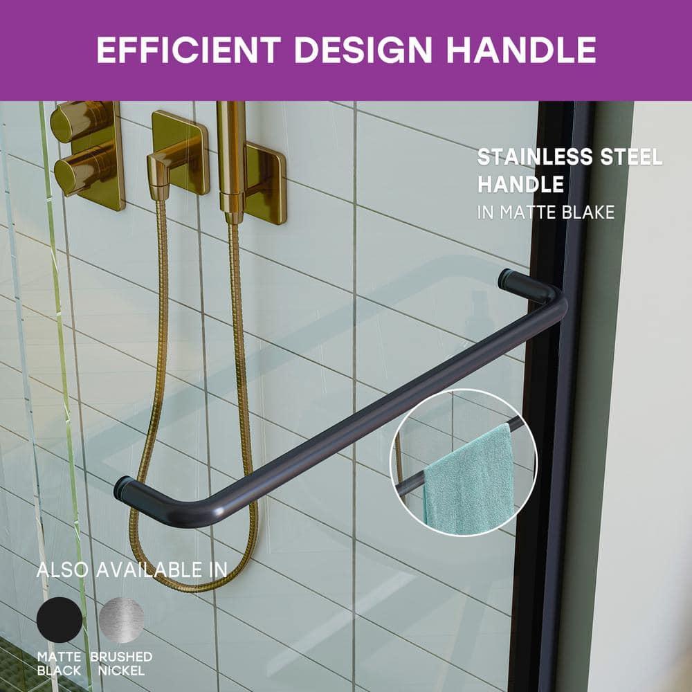 55" - 59" W x 72" H Double Sliding Semi-Frameless Shower Door