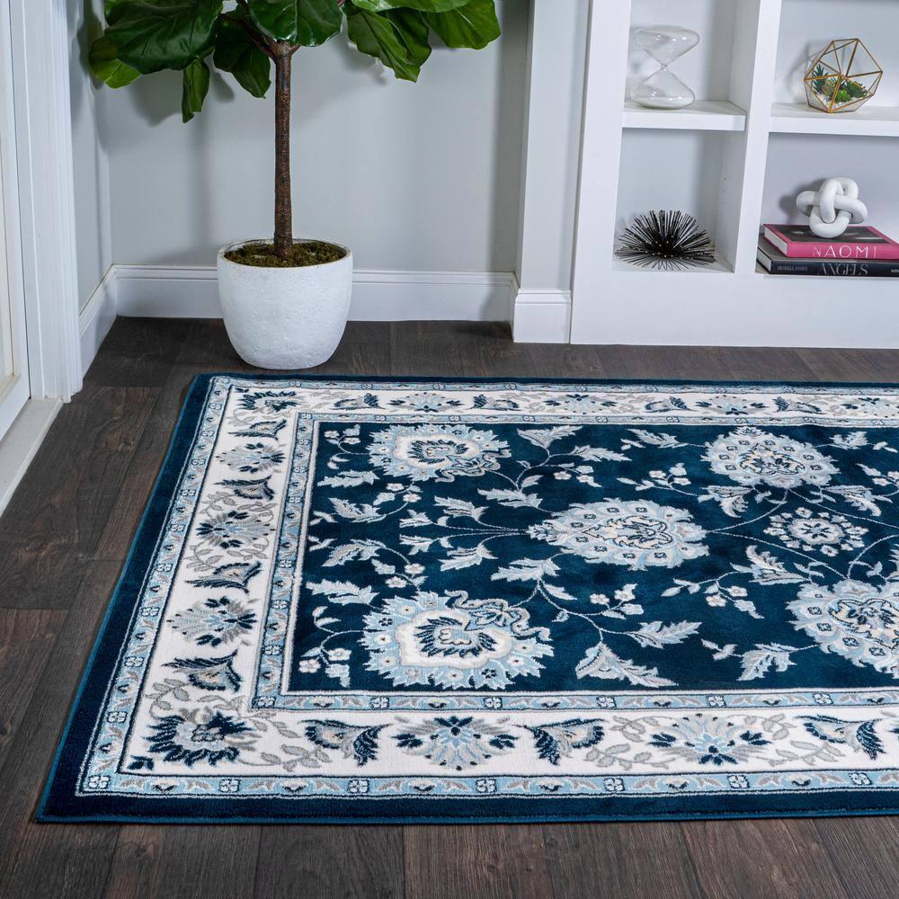 3'x5' Cherie French Cottage Area Rug, Navy/Ivory - JONATHAN Y