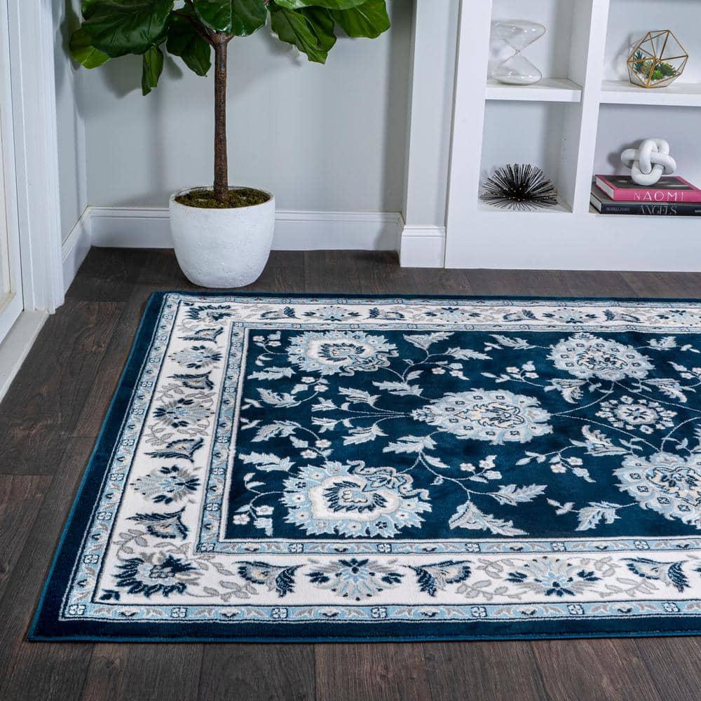 8'x10' Cherie French Cottage Area Rug, Navy/Ivory - JONATHAN Y