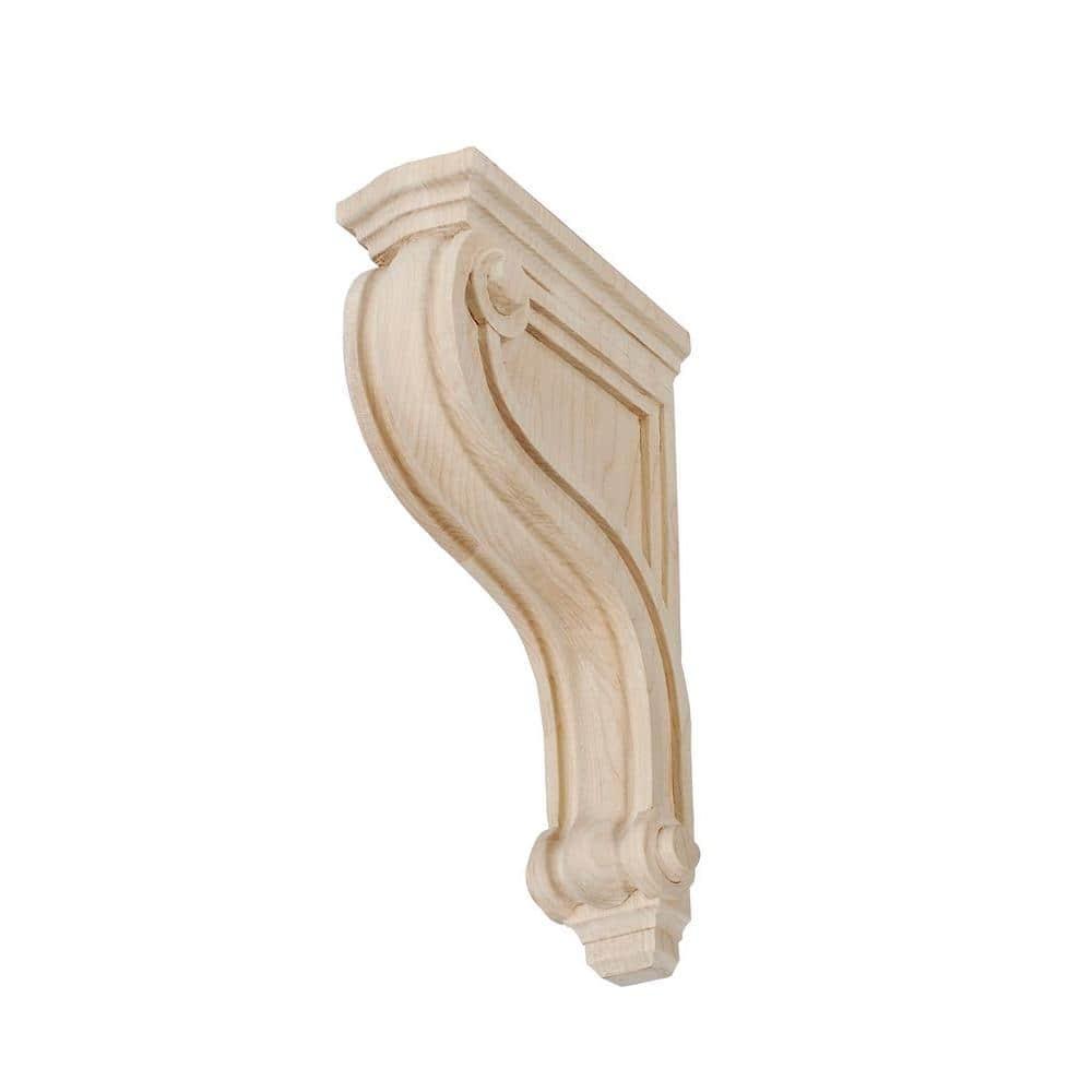 Architectural Products by Outwater L.L.C. 8 in x 2 in x 4-3/4 in Unfinished Small Solid Classic Traditional Plain Wood Corbel