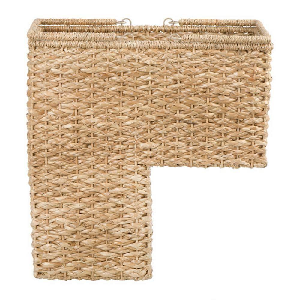 Creative Co-Op Woven & Natural Bangkuan Rope Stair Basket with Handles
