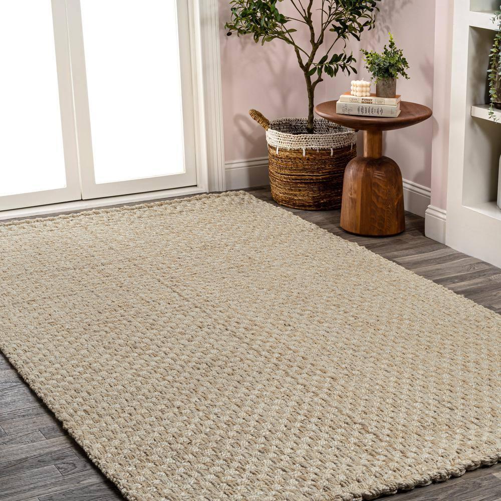 JONATHAN Y Estera Hand Woven Boucle Chunky Jute Ivory 3 ft. x 5 ft. Area Rug