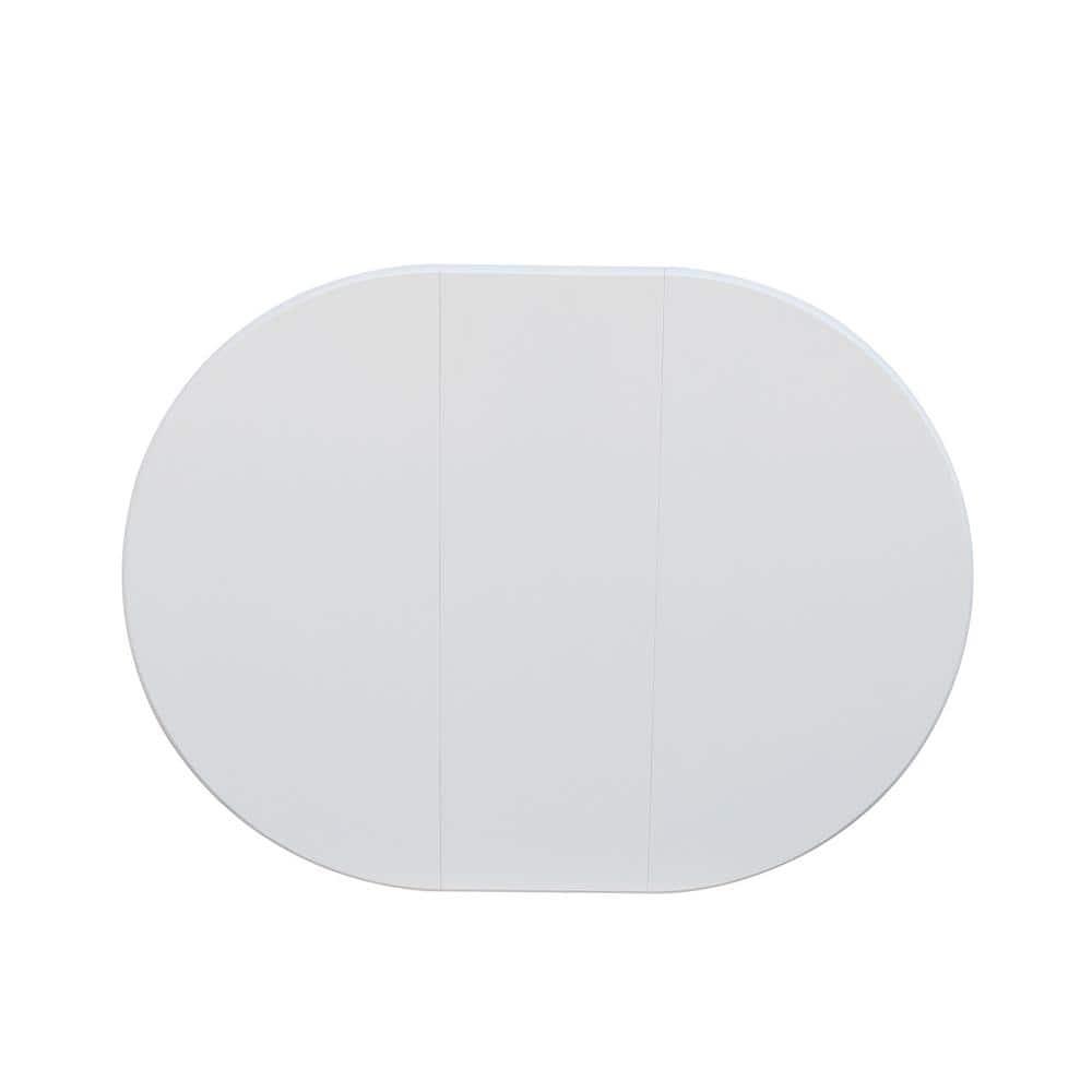 36" Magnolia Round Top Dining Table with 12" Leaf White - International Concepts: Hardwood Pedestal, Seats 4
