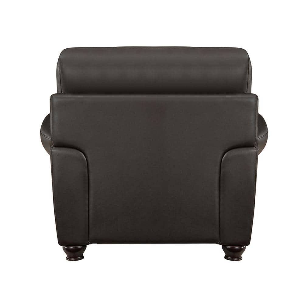 Lexicon Foxborough 21.5" Traditional Plywood and Leather Chair in Brown