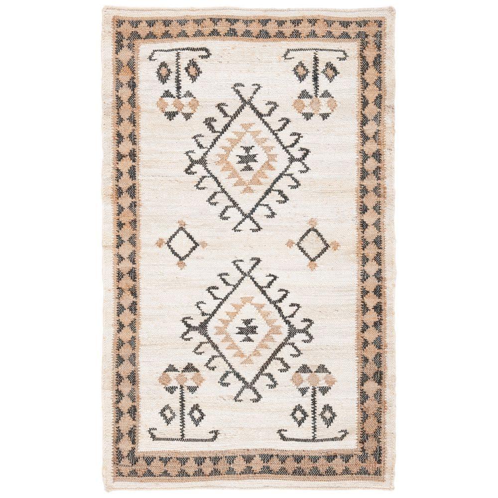Kilim KLM762 Hand Woven Area Rug - Ivory/Black - 3'x5' - Safavieh.