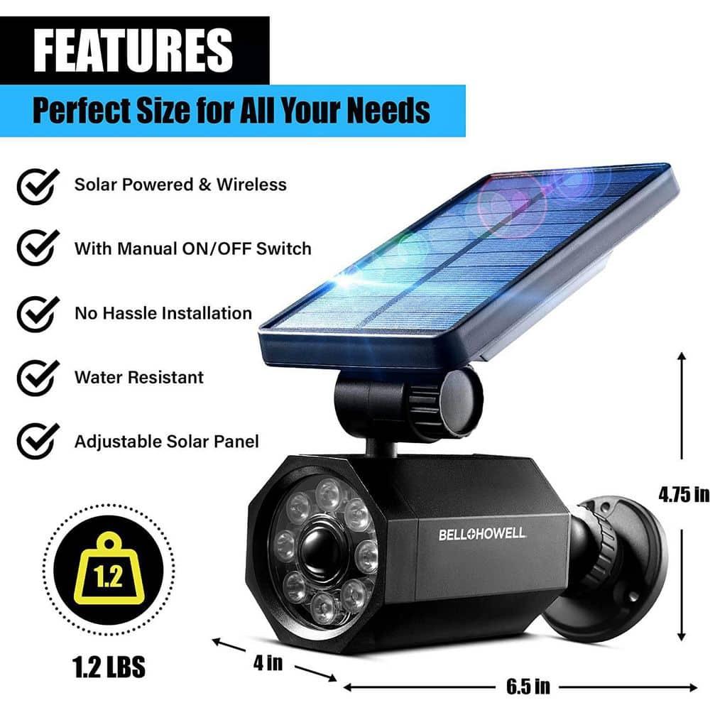 Bell + Howell LED Solar Powered Dusk to Dawn Outdoor Security Spotlight with Motion Sensor and Timer