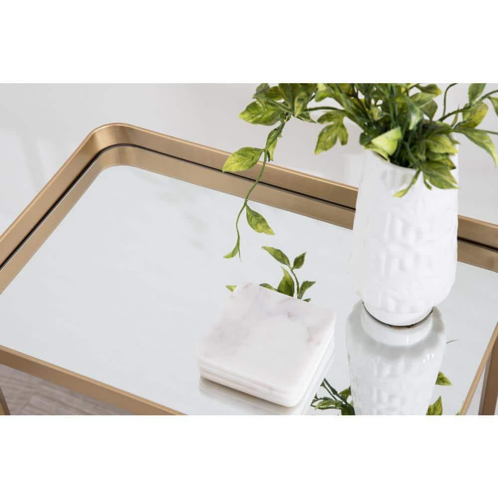 Kate and Laurel Celia Rectangle Metal Side Table, 18x12x26, Gold