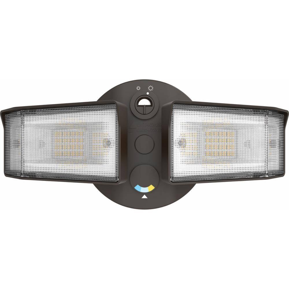 Lithonia Lighting 2 - Head Hardwired Dusk to Dawn Outdoor Security Flood Light