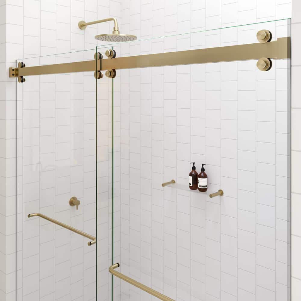 Polaris 60 in. x 60 in. Fully Frameless Sliding Bypass Bathtub Door