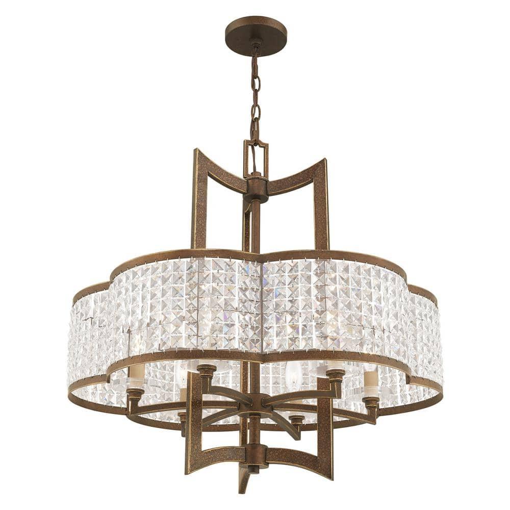 Livex Lighting 50576-64 Gramercy 6-Light Chandelier, Hand Painted Palacial Bronze