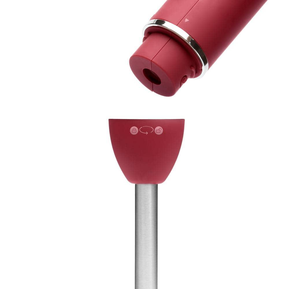 Chefman Multi-Speed Immersion Hand Blender with Stainless Steel Blades, 300W, Multi Purpose, Red