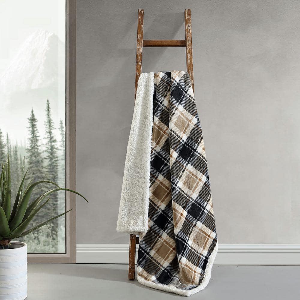 Eddie Bauer Printed Plush Fleece/Sherpa Throw Blankets