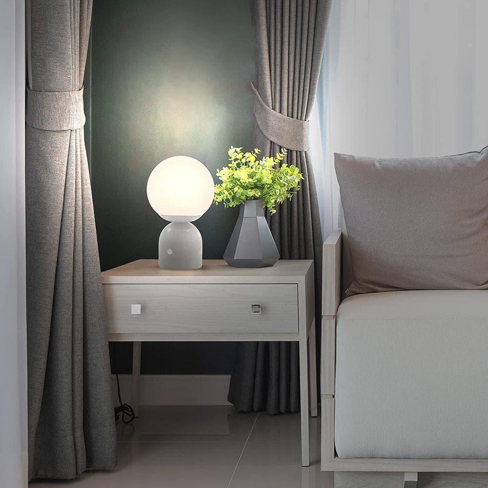 Brightech Mila 9.85 in. Mid-Century Modern Integrated LED Bedside Table Lamp