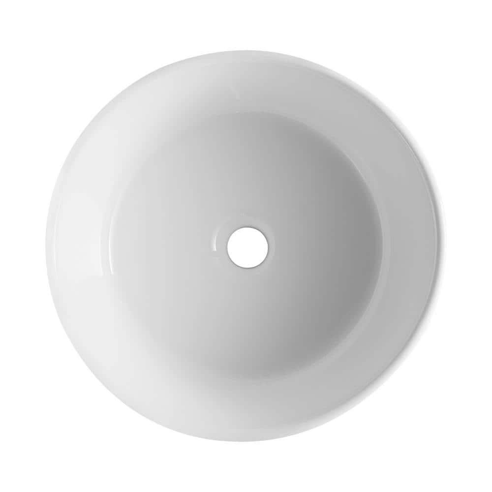 DeerValley Symmetry 16" Circular/Round White Vitreous Vessel Bathroom Sink