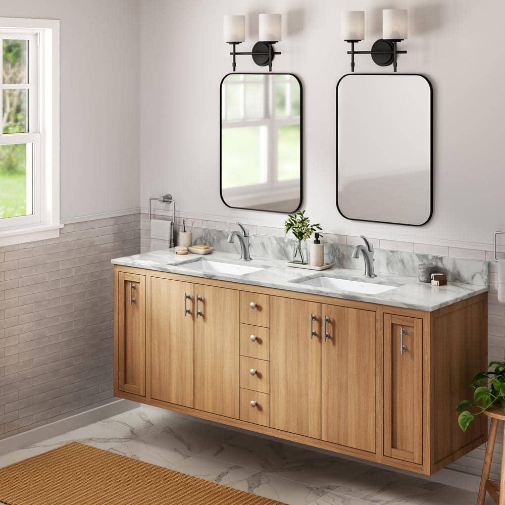 KRAUS Elavo. Rectangular Porcelain Ceramic Undermount Bathroom Sink In White With Overflow Drain, KCU-242