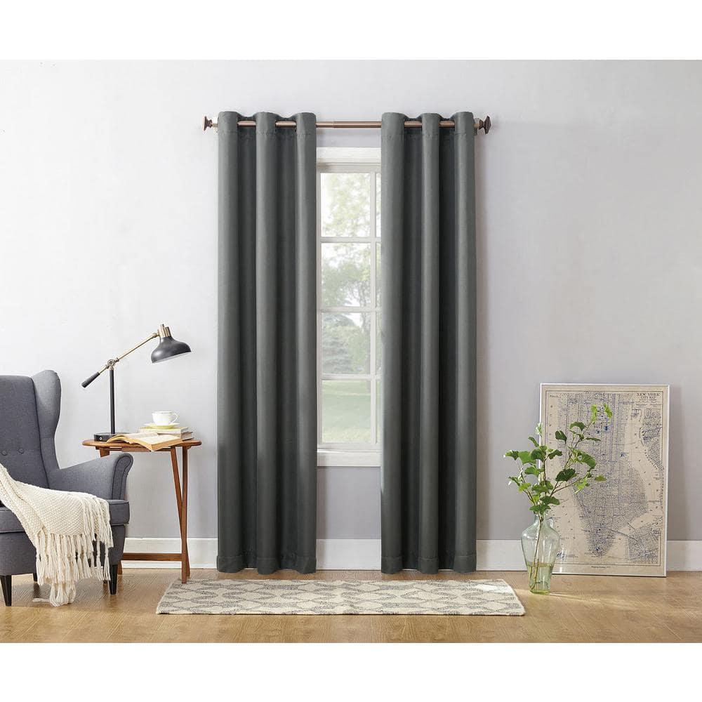 No. 918 Solid Print Grommet Semi-Sheer Curtain Panel, 48.0" x 84.0"