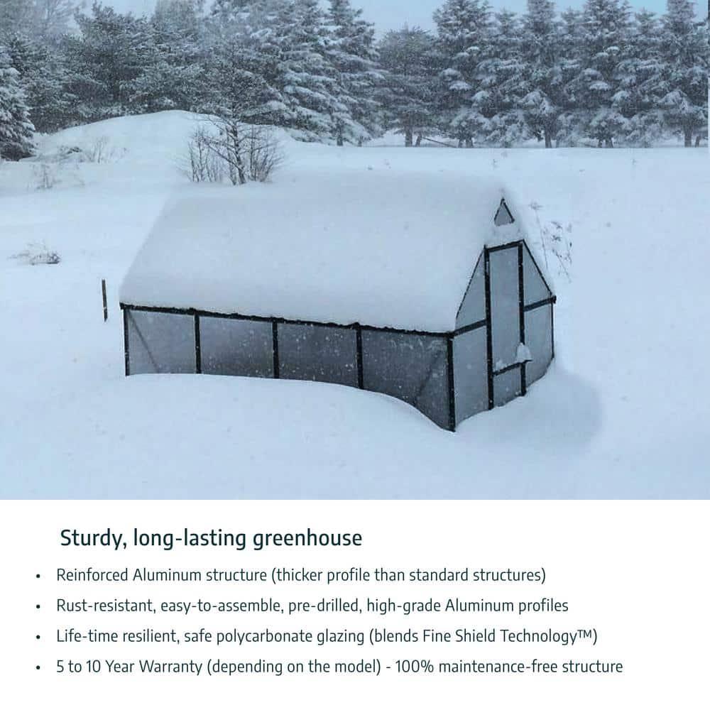 Canopia Palram - Canopia Mythos 6' W X 8' D Greenhouse Walk-In Hobby Twin Wall Polycarbonate Aluminum Frame Greenhouse Kit With Roof Vent - Green