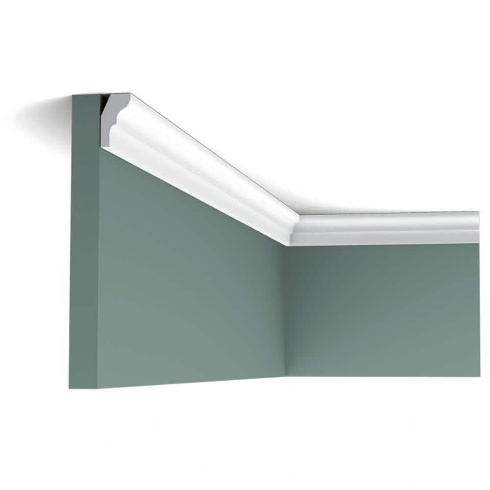 5/8 in x 1 in x 78-3/4 in Primed White Plain Polystyrene Crown Moulding (Set of 8)