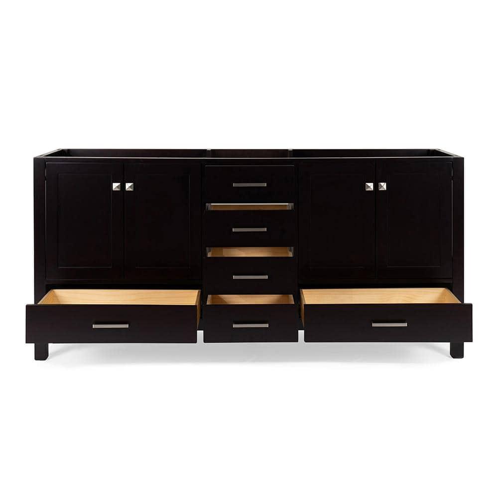 Ariel A073d-Bc Cambridge 72" Double Free Standing Vanity Cabinet Only - Brown