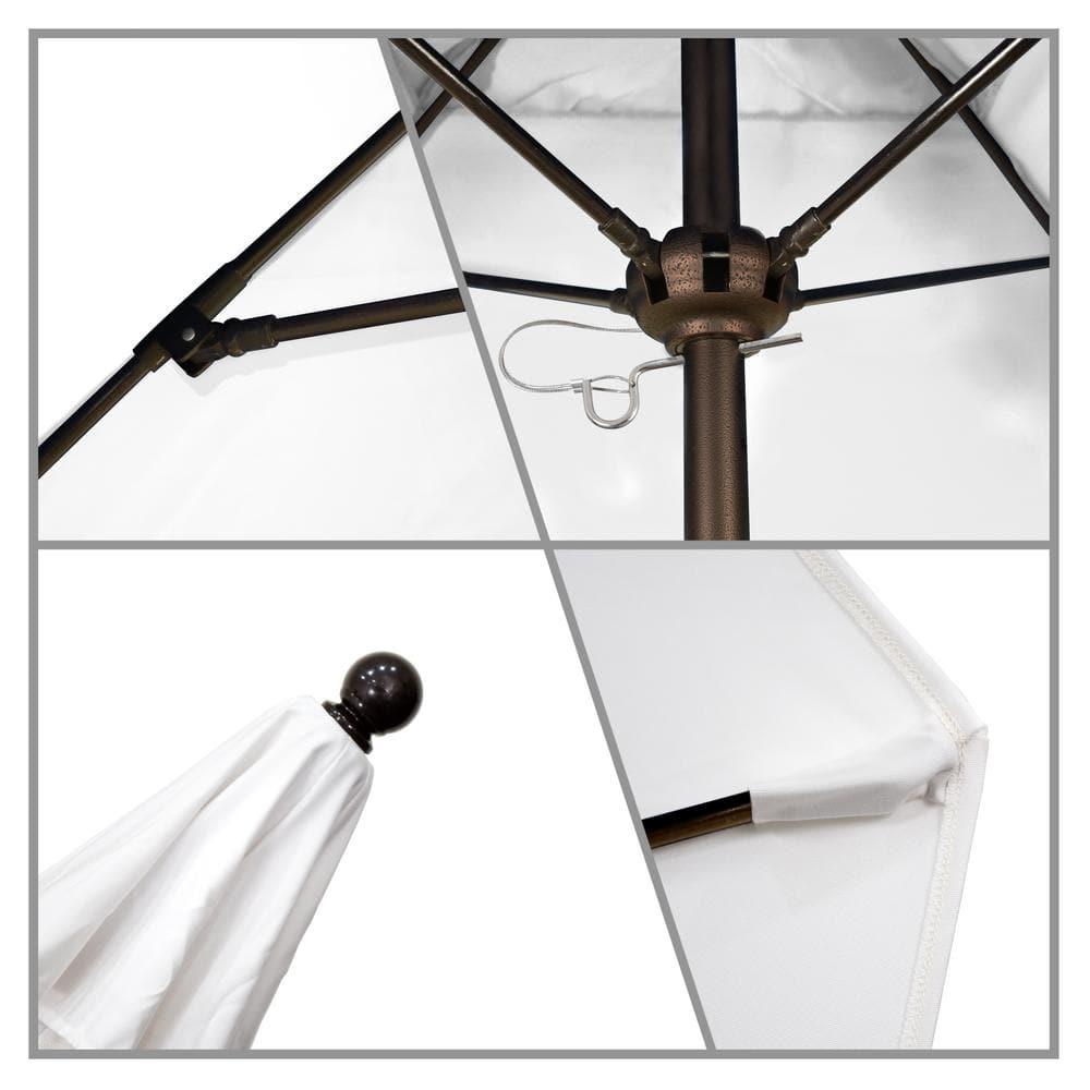 California Umbrella Venture 6' White Market Umbrella in Black