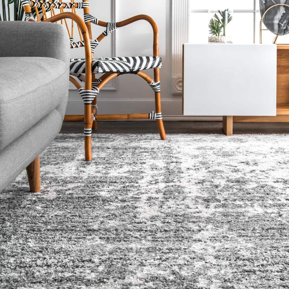 Nuloom Deedra Abstract 7x9 Indoor Area Rug for Living Room Bedroom Dining Room Kitchen, Grey/Ivory