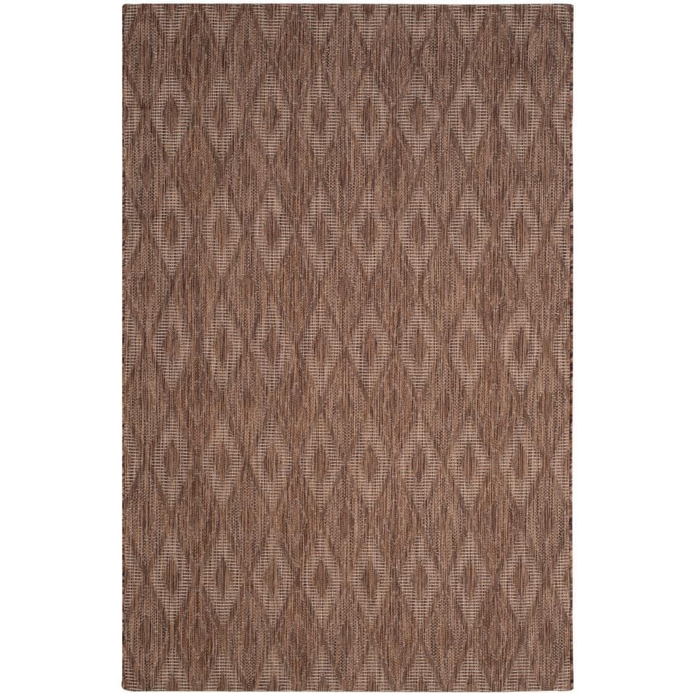 Courtyard CY8522 Power Loomed Indoor and Outdoor Area Rug - Brown/Brown - 6'7"x9'6" - Safavieh