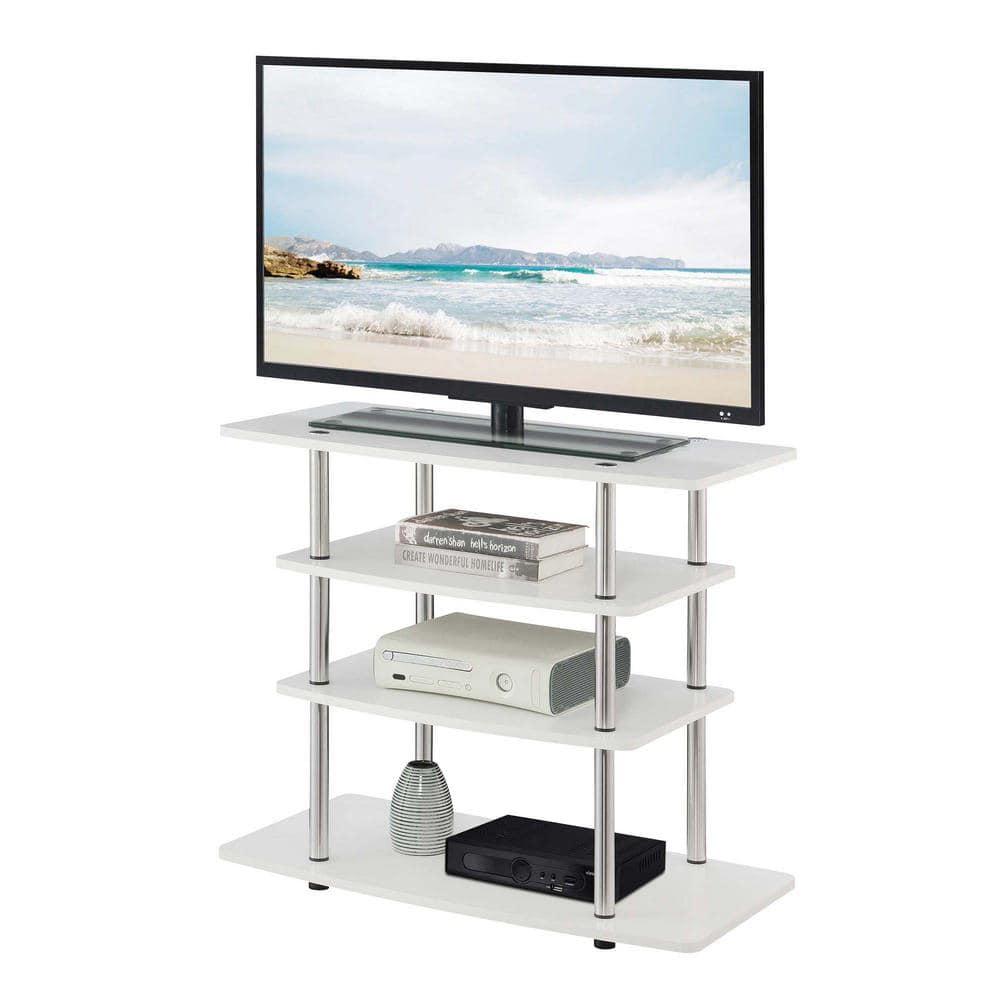 Convenience Concepts Designs2Go No Tools Highboy TV Stand, White