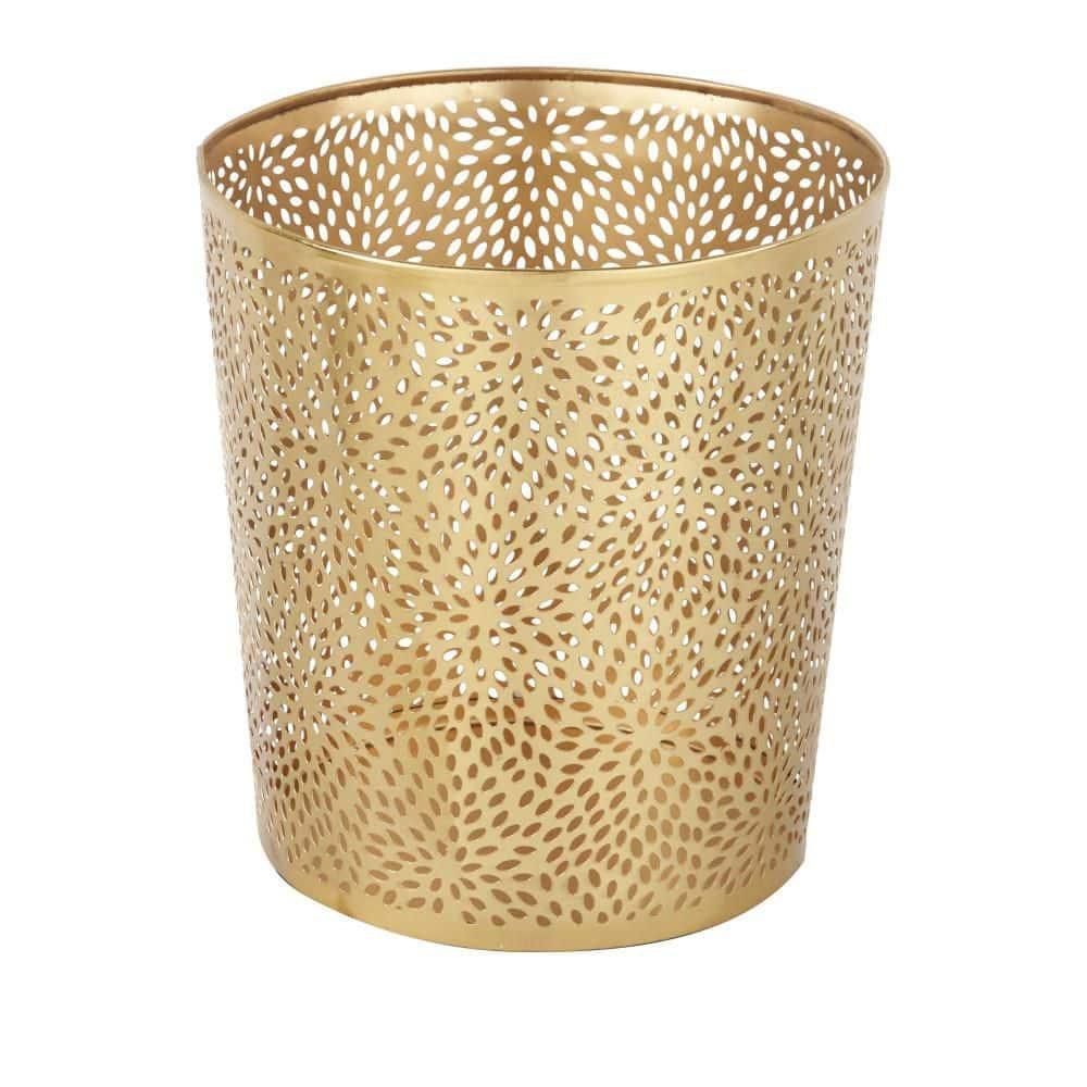 Modern Perforated Design Round Metal Waste Basket