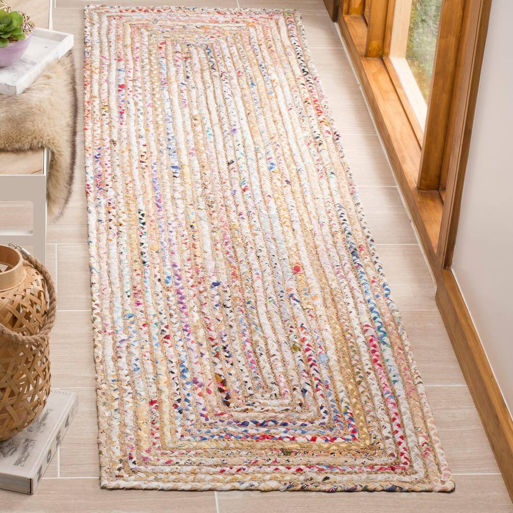 Cape Cod CAP202 Woven Indoor Runner Rug - Beige/Multi - 2'3"x6' - Safavieh