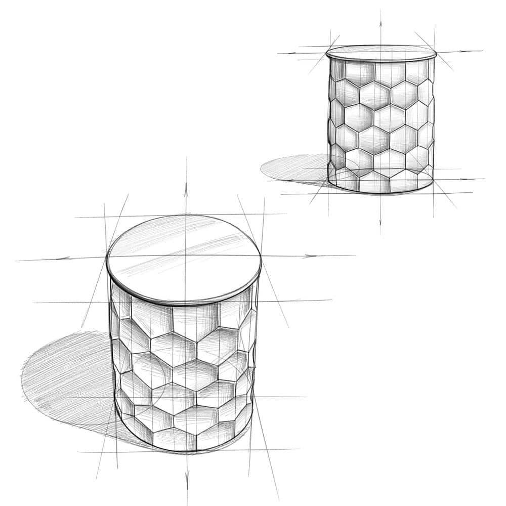 Simpli Home Whitney 17"W Metal Industrial End Table with Storage and Honeycomb Design, Assembled