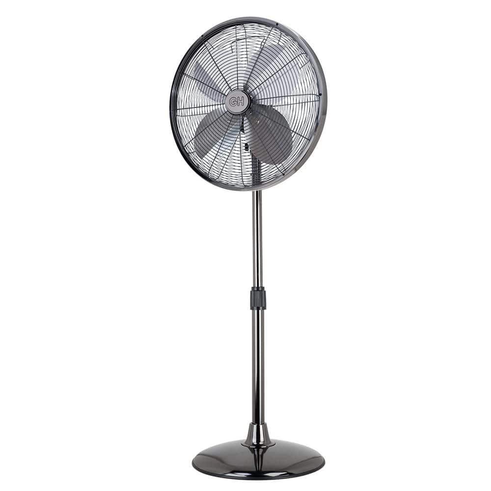 Good Housekeeping All-Metal 3-Speed 16" Oscillating Conference Room Pedestal Fan with Telescopic Height Adjustment (Multiple Finishes Available)