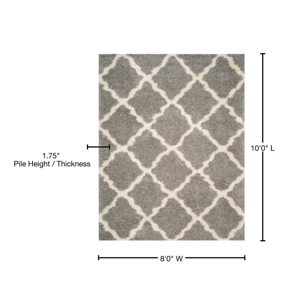 Dallas Shag SGD257 Power Loomed Indoor Area Rug - Grey/Ivory - 8'x10' - Safavieh.