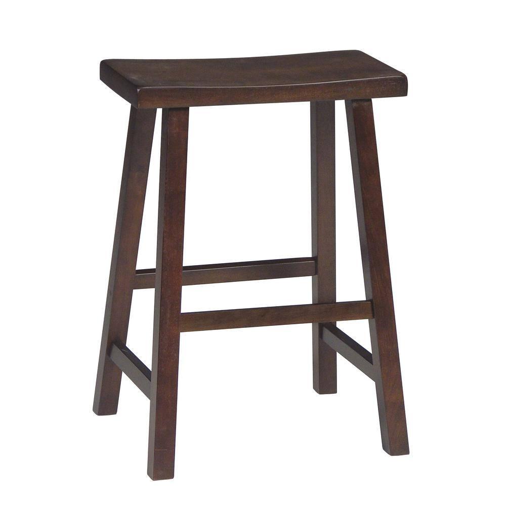 24" Saddleseat Counter Stool (Distressed Walnut)