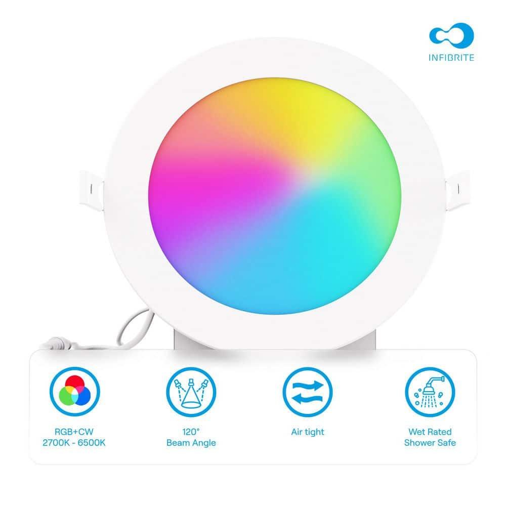6" Slim Smart Recessed LED, 12W, RGB Tunable White, Dimmable, Wi-Fi Enabled