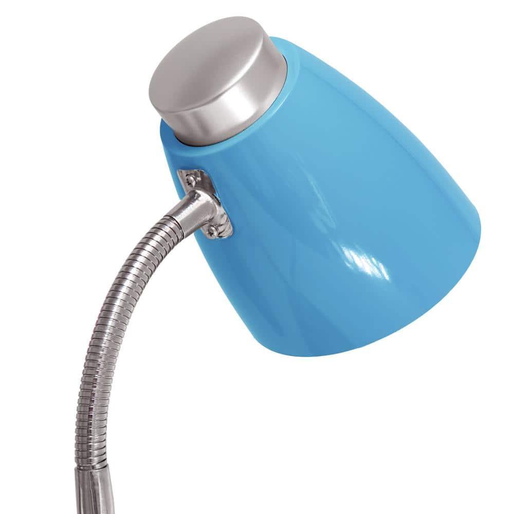 Creekwood Home 18.5" Flexible Gooseneck Organizer Desk Lamp with Phone/iPad/Tablet Stand Blue