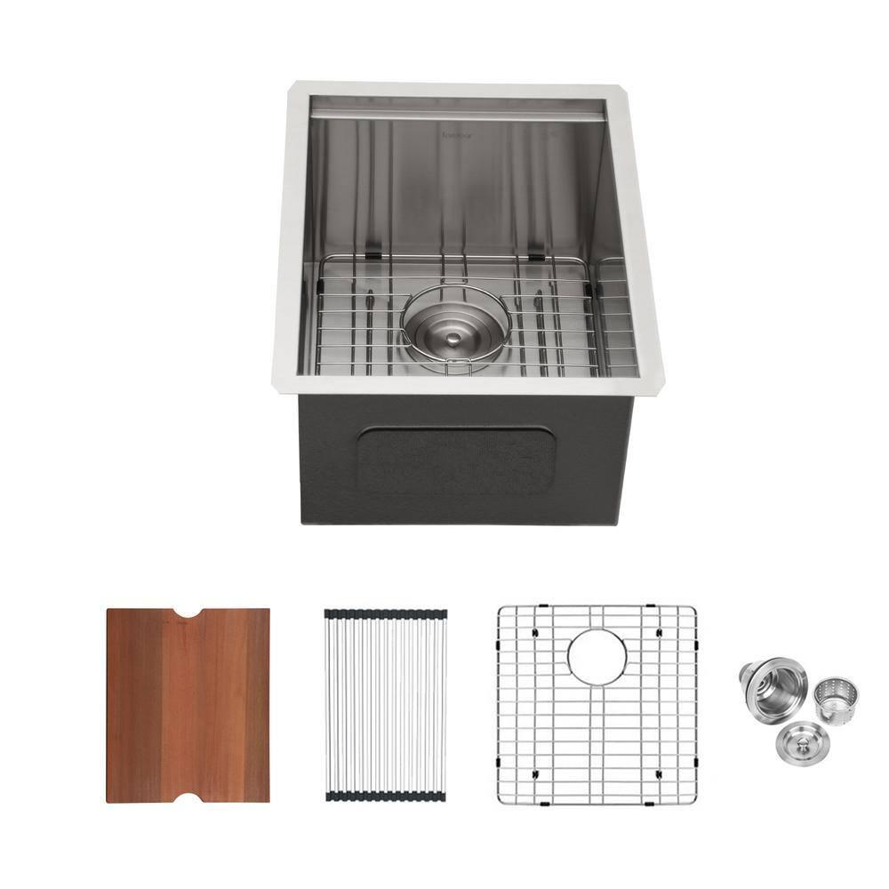 15'' L Undermount Single Bowl Stainless Steel Kitchen Sink