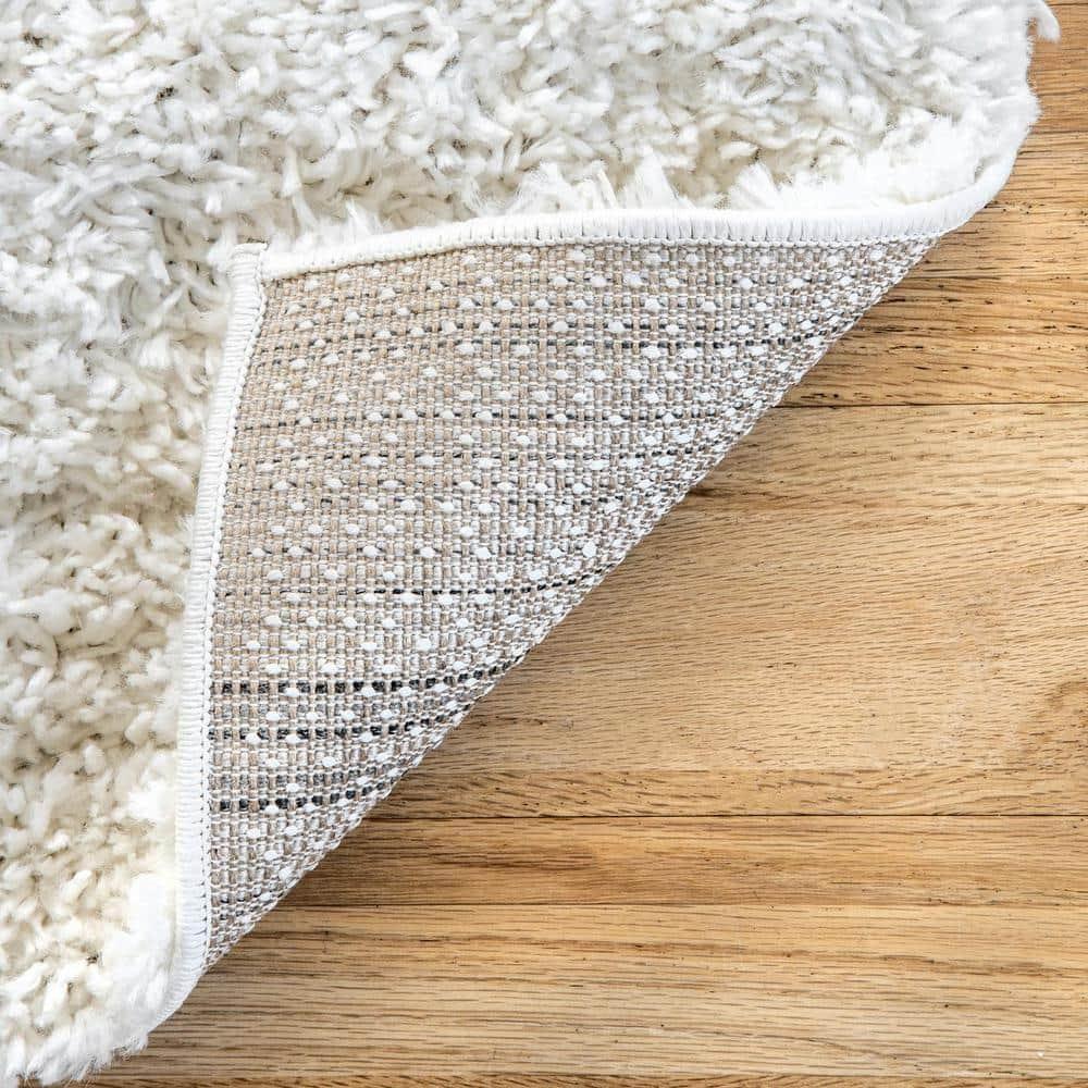 Nuloom Kara Solid 4x6 Shag Indoor Area Rug for Living Room Bedroom Dining Room Nursery, Ivory