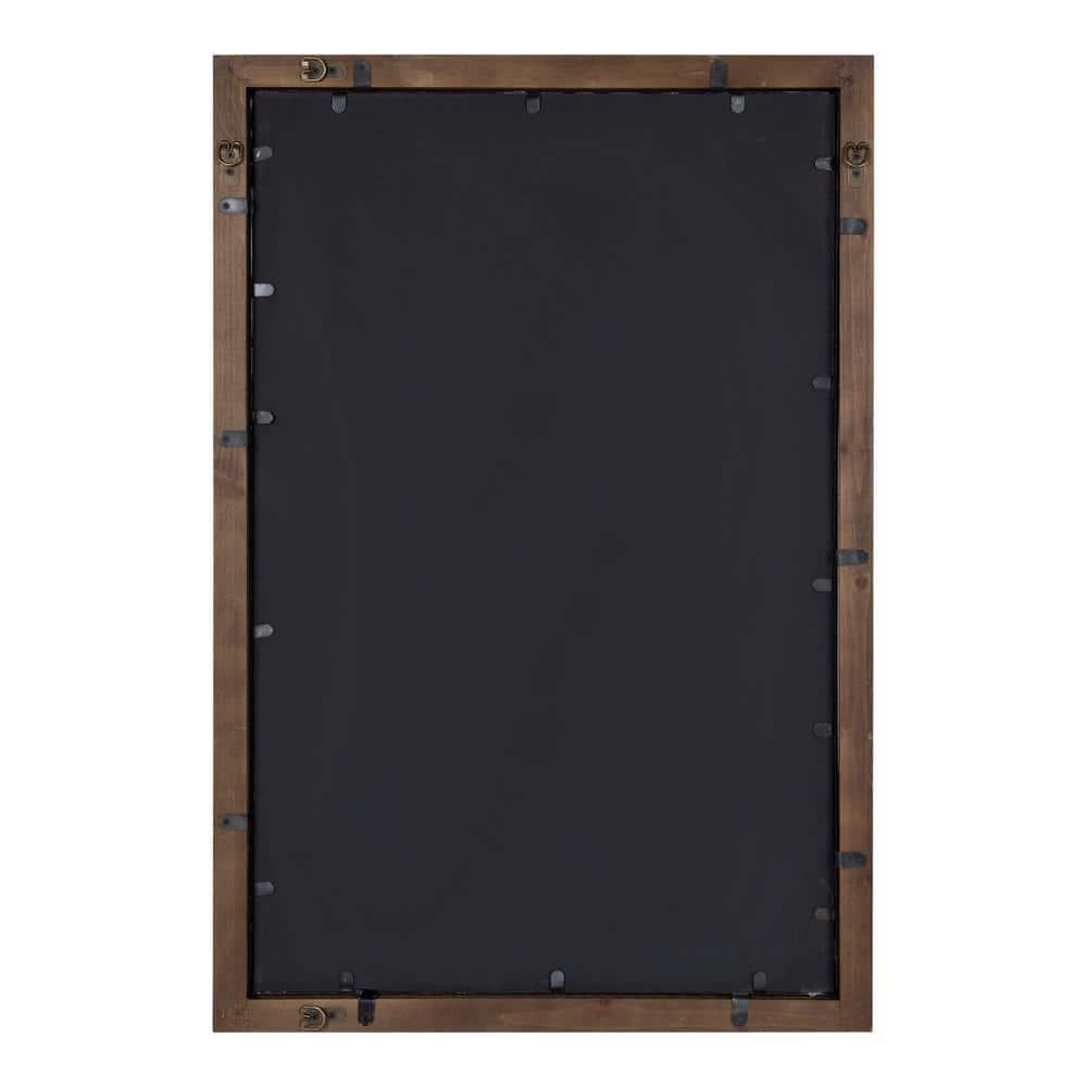 Kate & Laurel All Things Decor 24" x 36" Audubon Rectangle Wall Mirror Rustic Brown : Vintage Farmhouse Style, MDF Frame